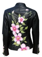 Women's Genuine Lambskin Painted Leather Motorcycle Slim fit Designer Biker Jacket