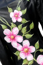 Women's Genuine Lambskin Painted Leather Motorcycle Slim fit Designer Biker Jacket - Image 5