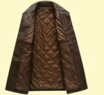 Men's BROWN Leather Blazer Handmade Men's Formal Leather Blazer - Image 2