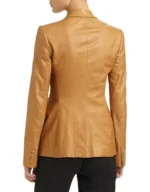 Customize women's leather blazer Tan leather blazer women