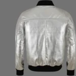 Mens Leather Bomber Jacket Metallic Leather Jacket