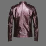Mens Leather Motorcycle Jacket Deep Purple Metallic Jacket
