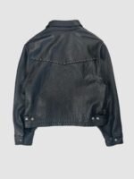 Men's Fashion Studded Embellished Matt Black Leather Jacket Retro 90s Punk & Rock Style