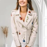 Embroidered Jacket with flower Personalized jacket