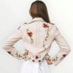 Embroidered Jacket with flower Personalized jacket
