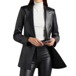 Handmade Women's Black Real Leather Blazer Jacket