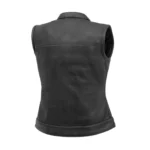 Perforated Leather Motorcycle Vest Women's Biker Club Style