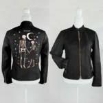 Custom Skeleton Design Leather Jacket Embroidered Leather Jacket - Image 2