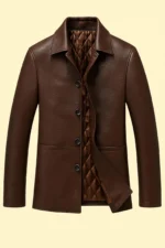 Men's BROWN Leather Blazer Handmade Men's Formal Leather Blazer