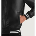 Men's Varsity Leather Jacket Retro Letterman Wool Blend Bomber - Image 2