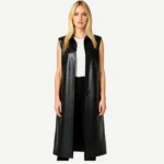 Minimalist Sheepskin Leather Vest Women's Sleeveless Trench Coat