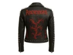 Heavy Metal Spiked Leather Jacket Gothic Punk Embroidered Biker Jacket