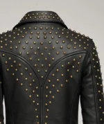Custom Studded Leather Biker Jacket Handmade Punk Rockstar Moto Jacket
