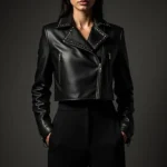 Handmade Cracked Heart Leather Moto Jacket Studded Punk Rock Style