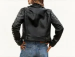 Studded Genuine Leather Biker Jacket Women's Motorcycle Jacket
