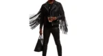 Men's Black Leather Fringe Jacket Studded Fringe Leather Jacket - Image 2