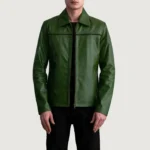 Enchanted Green Leather Jacket Forest Shade Genuine Motorcycle Jacket