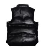 Handmade Lambskin Leather Puffer Vest Black Quilted Sleeveless Jacket - Image 2