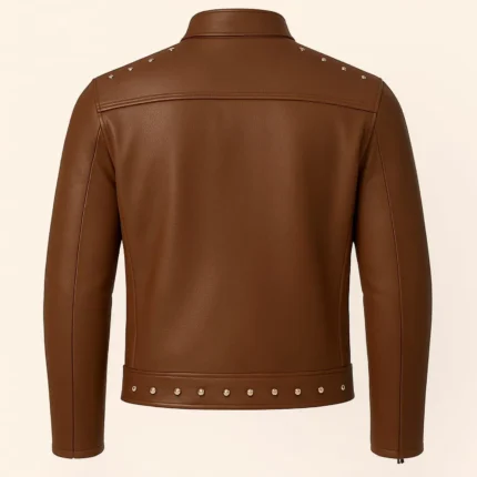 Men's Leather Biker Jacket Studded Moto Style Handmade outerwear