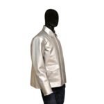 Italian Leather Silver Biker Jacket Men's Motorcycle Jacket - Image 2