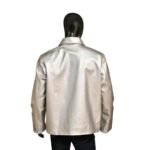 Italian Leather Silver Biker Jacket Men's Motorcycle Jacket