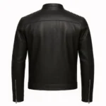 Handmade Men's Studded Leather Biker Jacket