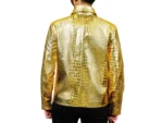 Italian Leather Gold Motorcycle Jacket Embossed Design