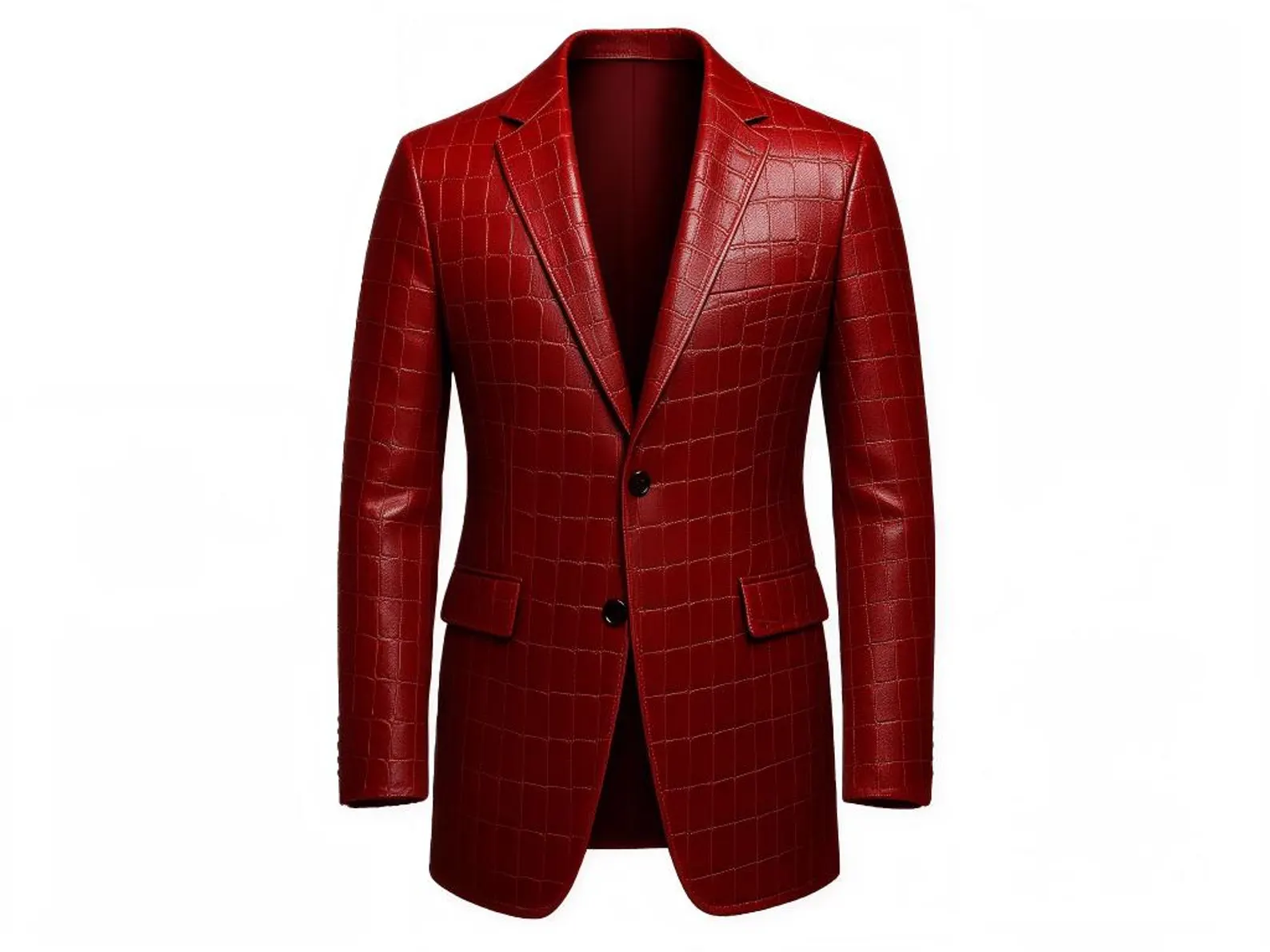 Men’s Red Crocodile Embossed Leather Blazer Men’s Red Crocodile Embossed Leather Blazer