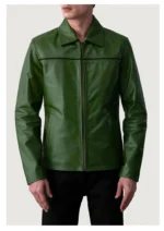 Enchanted Green Leather Jacket  Forest Shade Genuine Motorcycle Jacket - Image 2