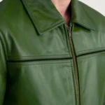 Enchanted Green Leather Jacket  Forest Shade Genuine Motorcycle Jacket - Image 3