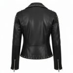 Glam Rock & Punk Style Black Leather Studded Moto Jackets