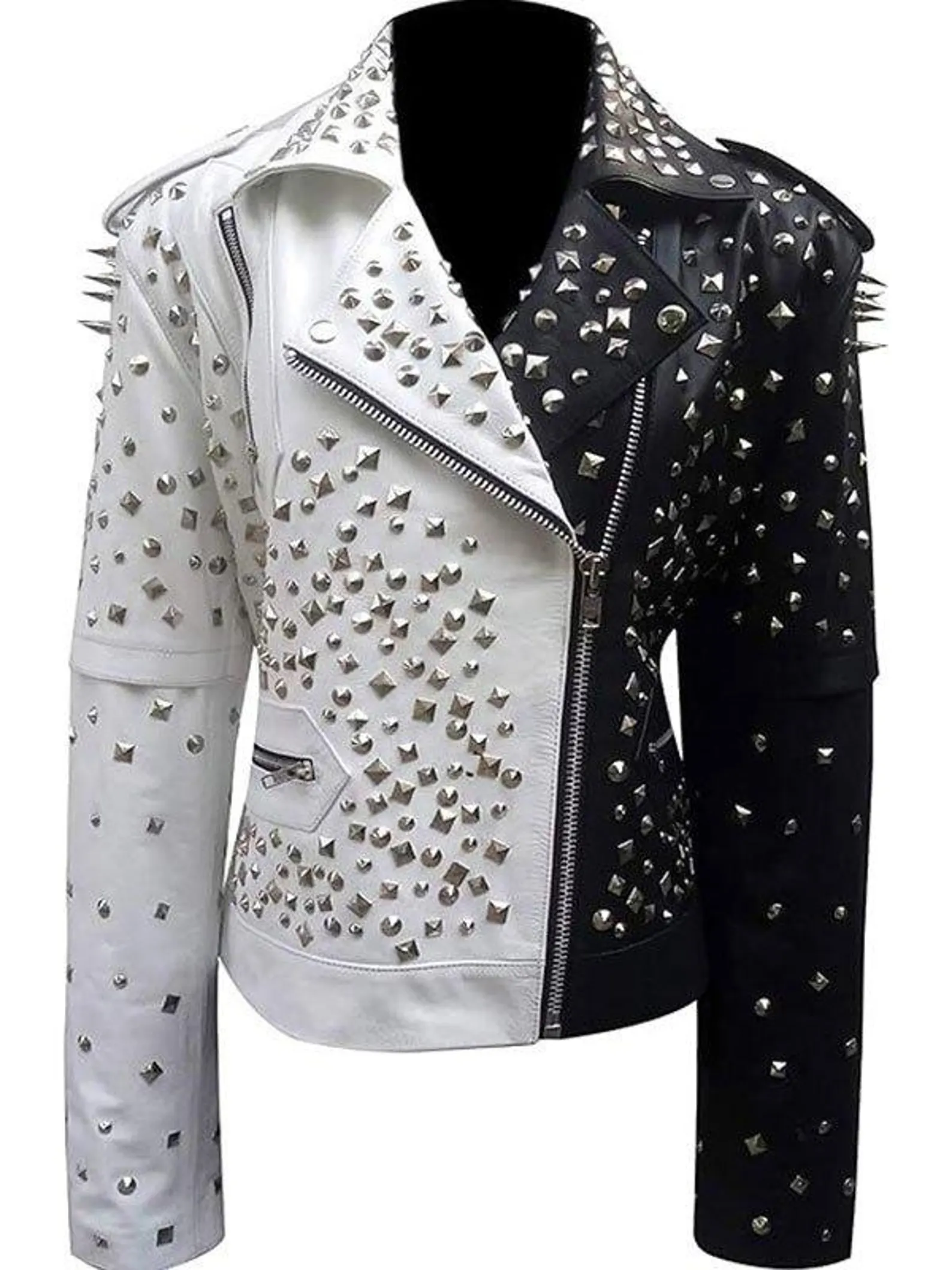 Handmade Studded Leather Motorcycle Jacket Handmade Studded Leather Motorcycle Jacket