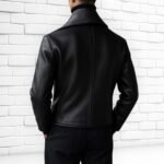 Men's Black Leather Double Breasted Biker Jacket
