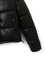Women's Quilted Genuine Leather Puffer Jacket Winter Stand Collar Jackets - Image 7