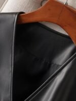 Handmade Black Leather Motorcycle Vest for Women - Image 5