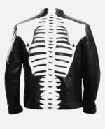 Halloween Skeleton Jacket Spooky Bones Black Leather Cosplay Jacket