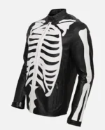 Halloween Skeleton Jacket Spooky Bones Black Leather Cosplay Jacket - Image 2