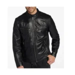 Drew Genuine Leather Jacket With Accordian Shoulder