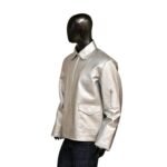 Italian Leather Silver Biker Jacket Men's Motorcycle Jacket - Image 3