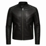 Handmade Men's Studded Leather Biker Jacket