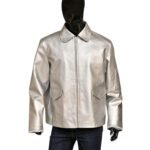 Italian Leather Silver Biker Jacket Men's Motorcycle Jacket