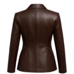 Women’s Genuine Sheep Leather Blazer Structured Long-Sleeved Leather Blazer - Image 4