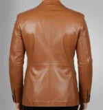 Mens Handmade Tan colored Leather Blazer