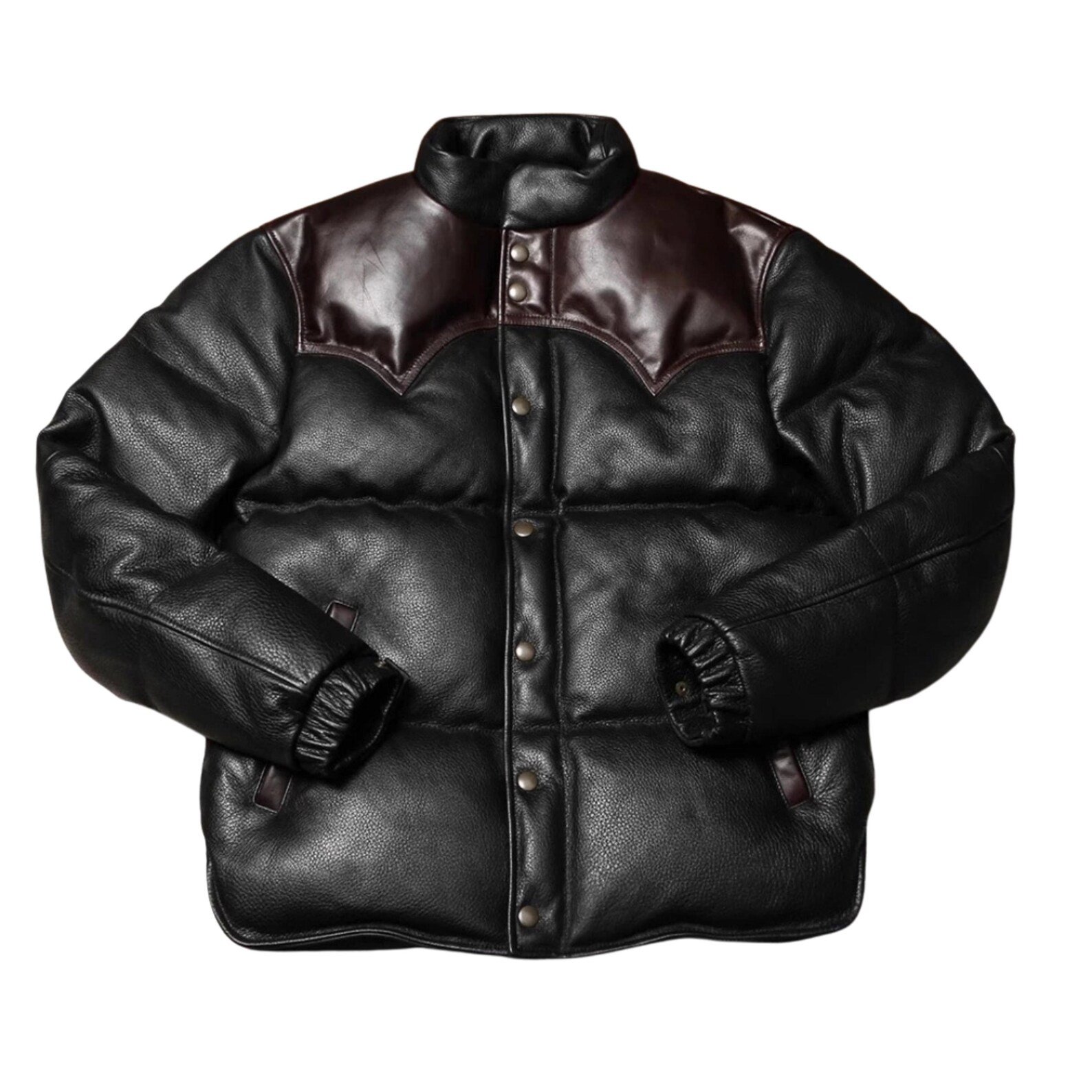 Men's Puffer Jacket Genuine Lambskin Leather Quilted Padded Vest Dual Color Men's Puffer Jacket Genuine Lambskin Leather Quilted Padded Vest Dual Color