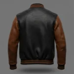 Men’s Black and Brown Varsity Leather Jacket