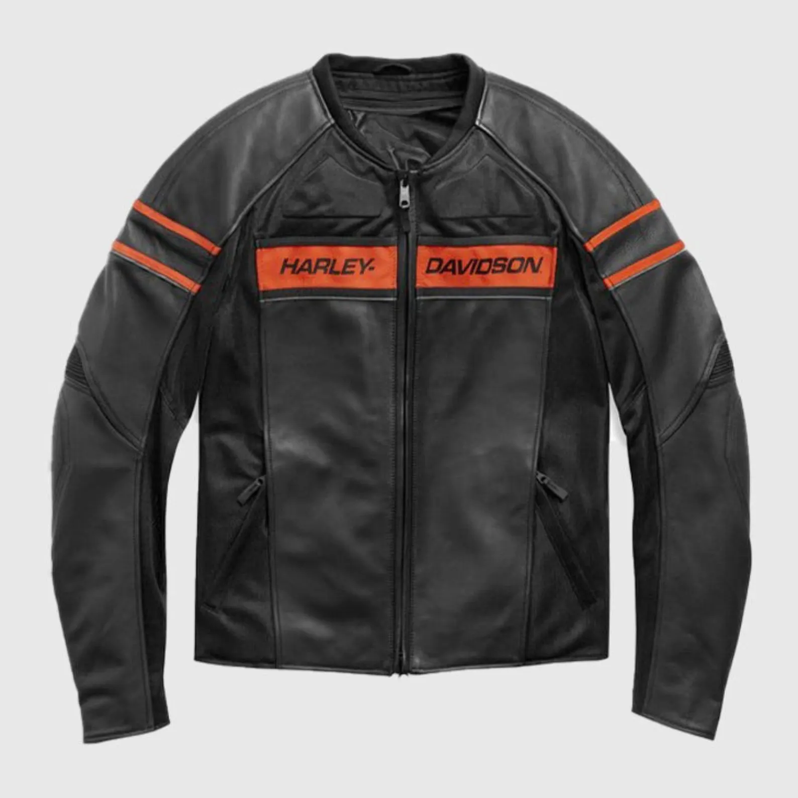 Harley Davidson Men's Brawler Black Motorcycle Jacket Genuine Cowhide Leather Jacket Harley Davidson Men's Brawler Black Motorcycle Jacket Genuine Cowhide Leather Jacket