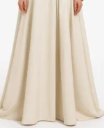 Off-White Genuine Leather Trench Coat Flared Long Coat - Image 6