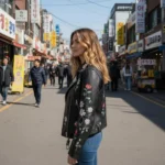 Floral Embroidered Leather Jacket Rocker Biker Style Jacket - Image 3