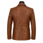 Men’s Brown Leather Blazer Classic Handmade Sheepskin Formal Coat