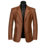 Men’s Brown Leather Blazer Classic Handmade Sheepskin Formal Coat